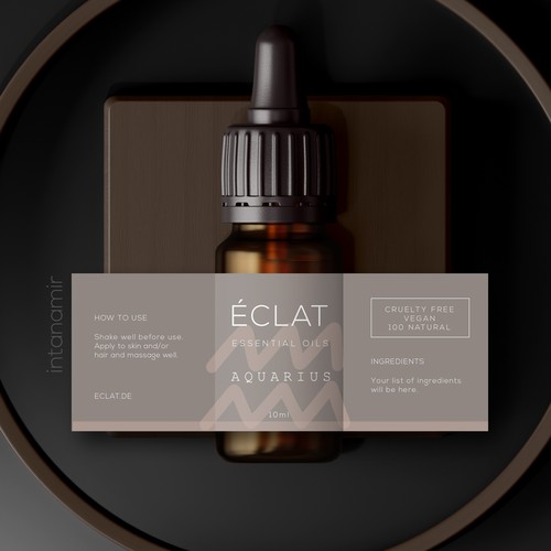 Minimalist modern Essential Oil Label