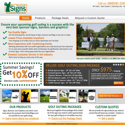 Help Pro Golf Signs with a new website design