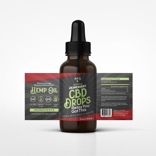 Cbd drops label design