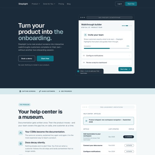 Landing page for Steplight
