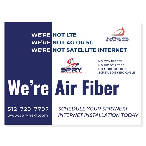 Catchy, Unique Yard Sign for Rural Fast Internet - SpryFi
