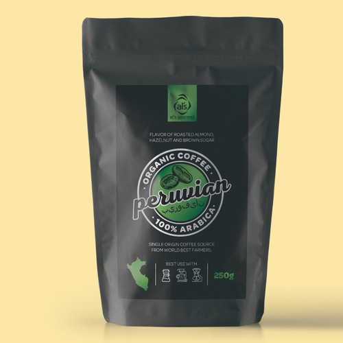 Organic coffee packaging