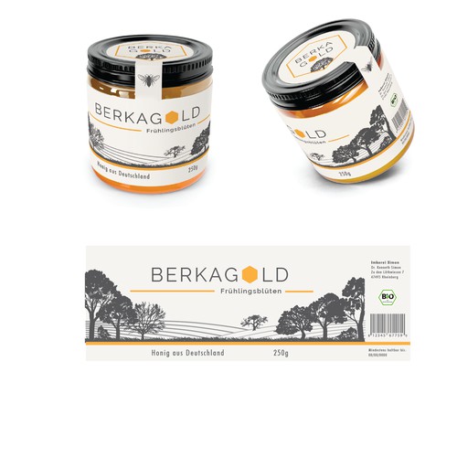 Packaging label for a high end German honey company