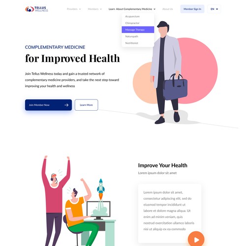 Landing Page Concept for TellusWellness