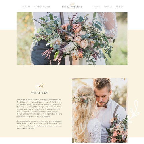 Website for a wedding photographer