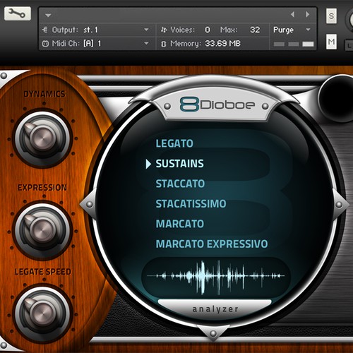 User Interface (UI) for Music Software Instrument