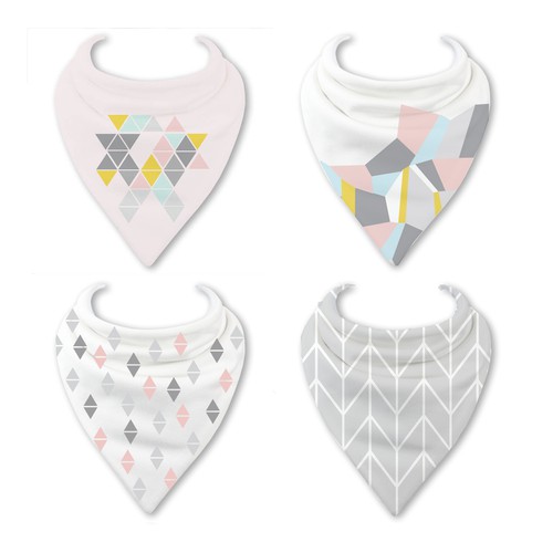 Create modern print designs for baby bandana bibs