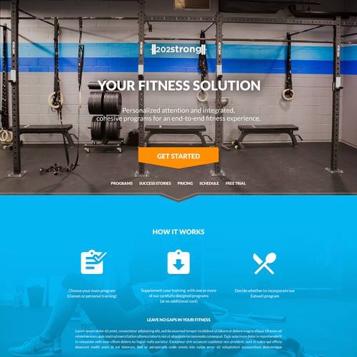 One page website for Gym