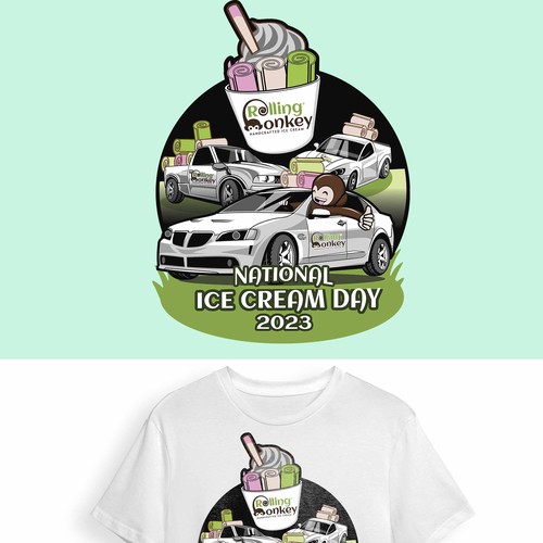 Rolling Monkey Ice cream design