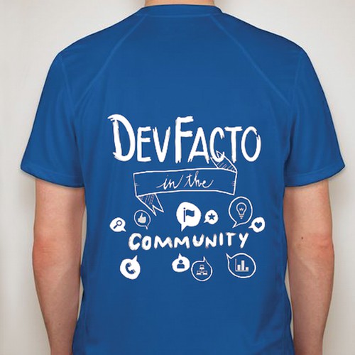 Create a "DevFacto in the Community" t-shirt illustration