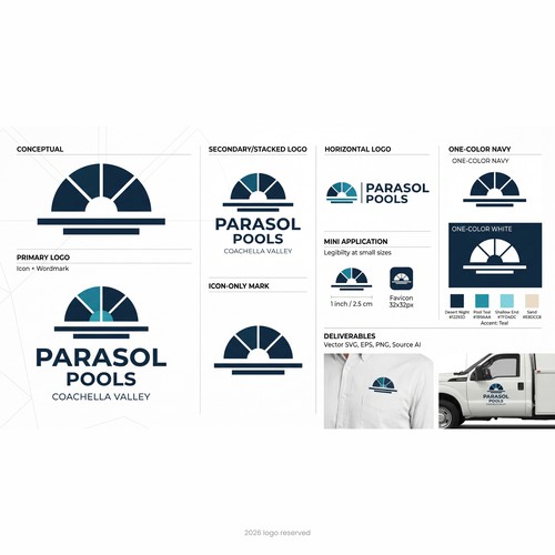 Parasol Pools Logo Concept