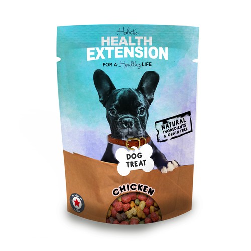 Create a fresh line of 9 different dog treats (in fully printed pouches)