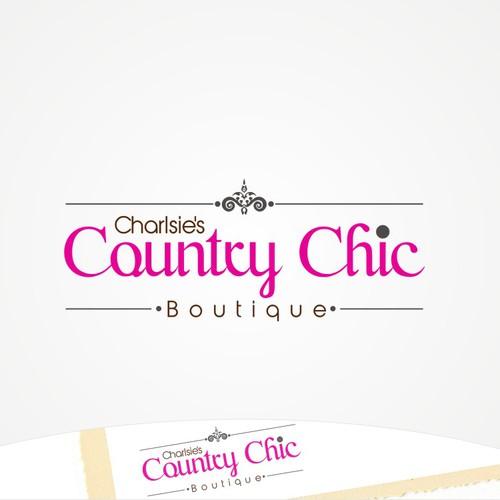 Create the next logo for Charlsie's Country Chic Boutique