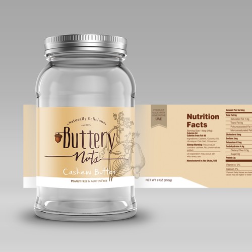 Label design for Buttery Nuts