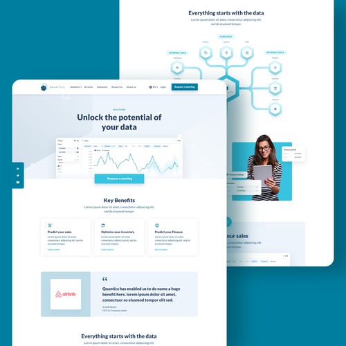 Web page design for an AI and supply chain planning company