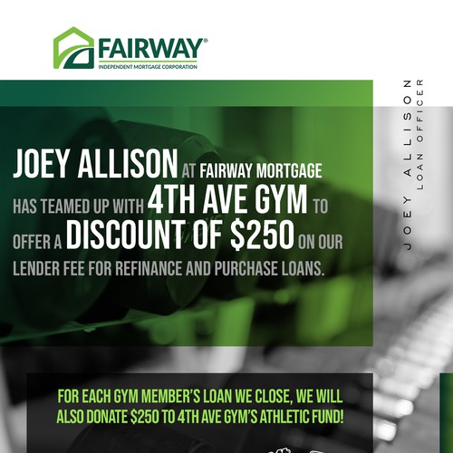 Mortgage company gym promo flyer