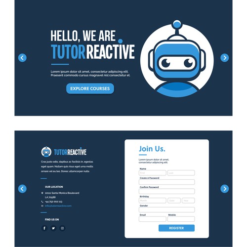 Tutor Reactive simple web page design