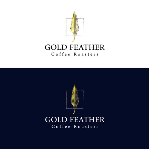 Gold feather , elegant design for coffee roasters