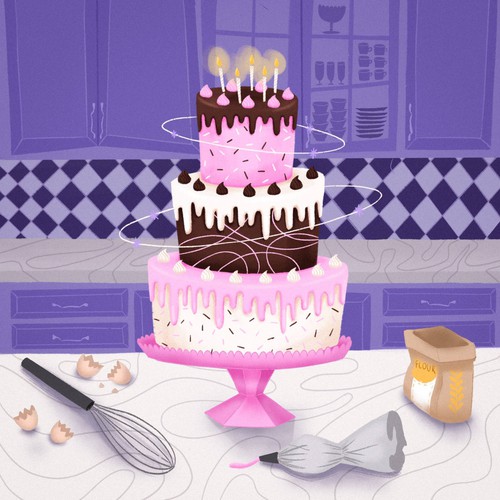 Bday cake illustartion