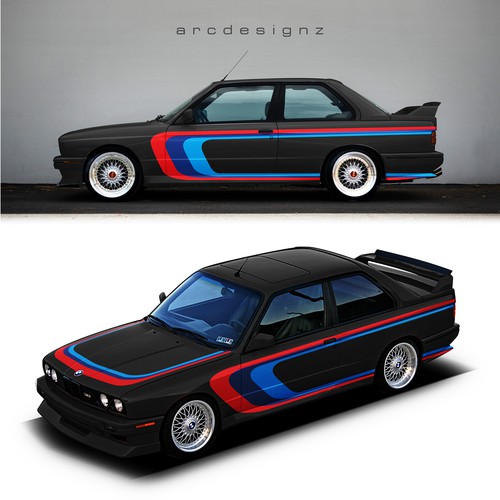 M stripes for E30 M3