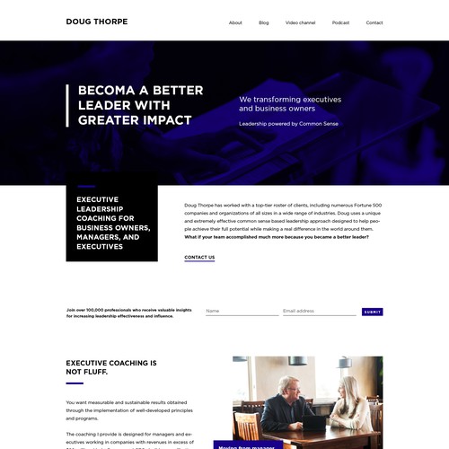 Webdesign for coach