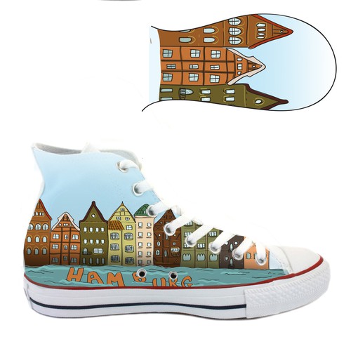 create gripping city or country designs for chucks in a modern cool look