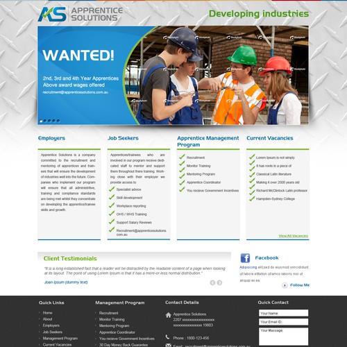 website design for Apprentice Solutions