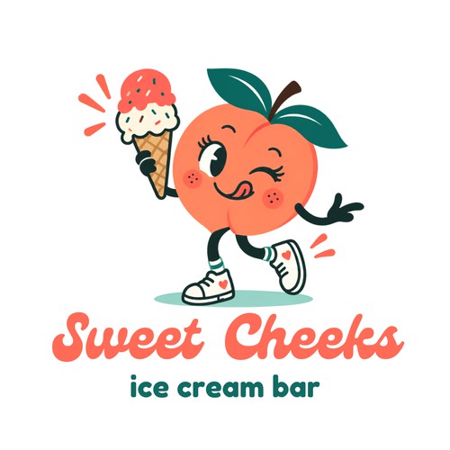 Sweet Cheeks Playful Peach Mascot