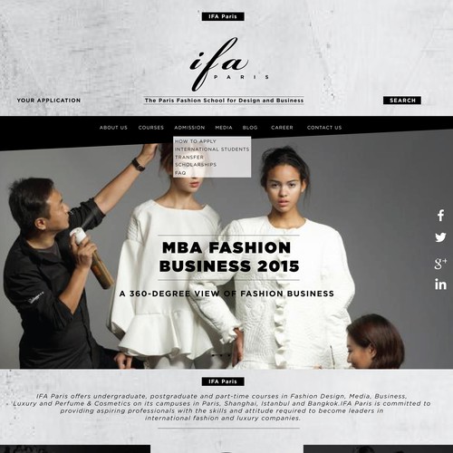 website of a Fashion School