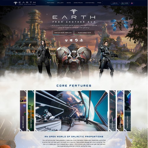 Earth From Another Sun cool website for a high-quality realistic Sci-Fi FPS game for PC, PS5, and Xbox Series.
