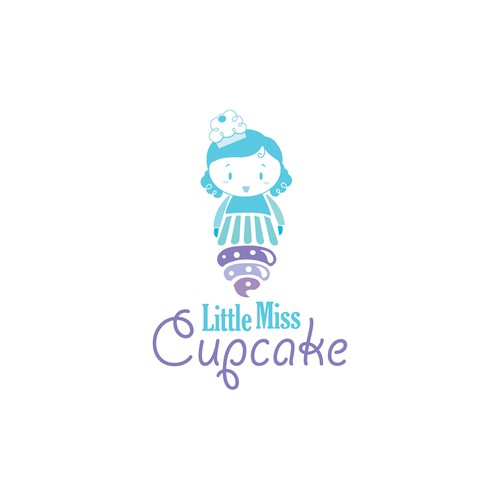 Create a logo incorporating a dress and cupcake for Little Miss Cupcake
