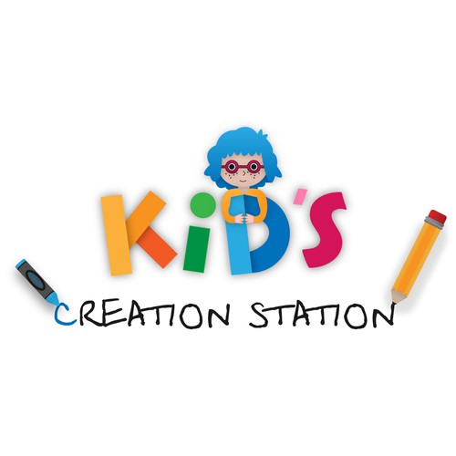 Logo for company that takes children's drawings and creates 3D printed art sculptures.