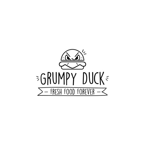 Concept logo grumpy duck