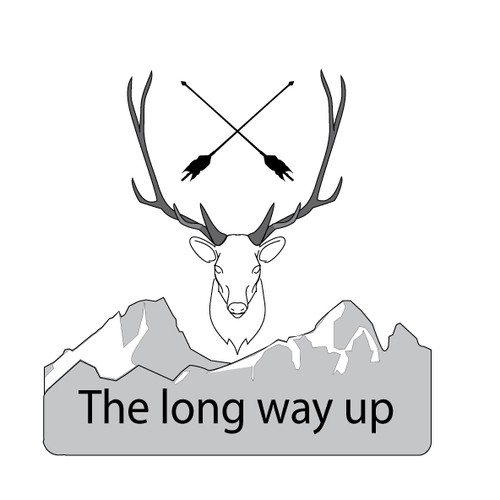 "The Long Way Up" - A Colorado Elk wilderness bowhunting film VINTAGE STYLE LOGO.