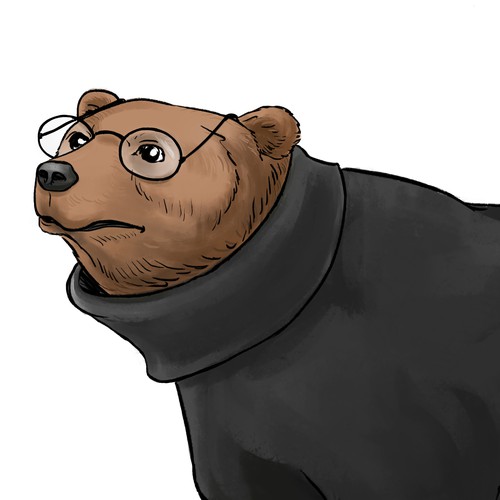 Bear with turtleneck