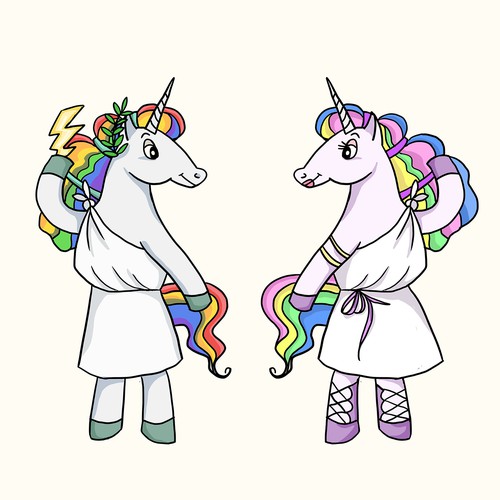 Unicorn Couple T-shirt Design