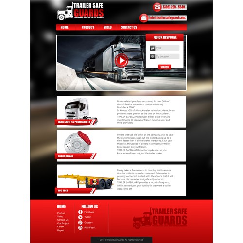 New landing page wanted for Trailer Safe Guard
