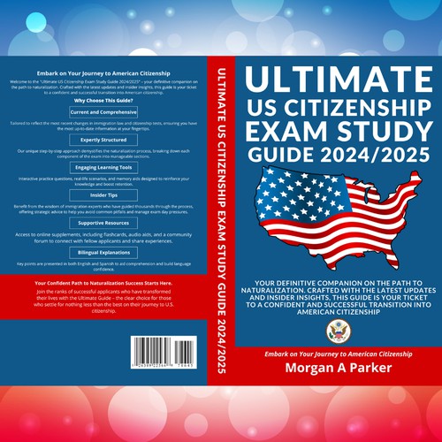 Paperback book cover for US exam study