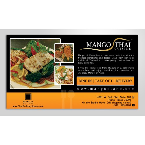 Create an ad for Mango Thai Cuisine