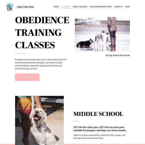 Dog trainer website