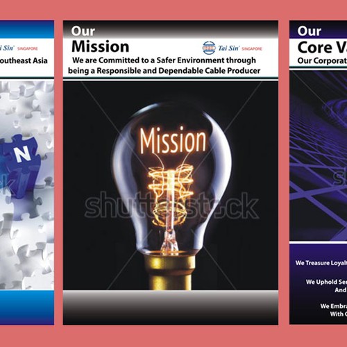 Posters Design for Corporate Vision, Mission, Core Values