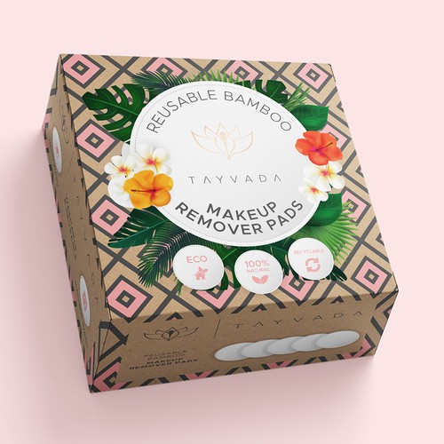 makeup remover pads packaging design.