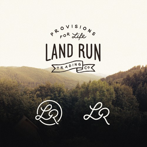 Logo for a new classic styled brand of canvas and leather oudoor and everyday products - Land Run Trading Co.