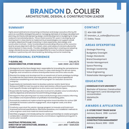 Resume and LinkedIn cover design