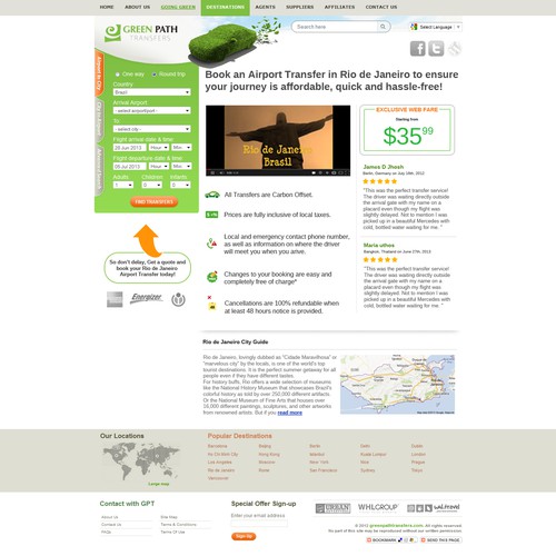 Green Path Transfers needs a new landing page