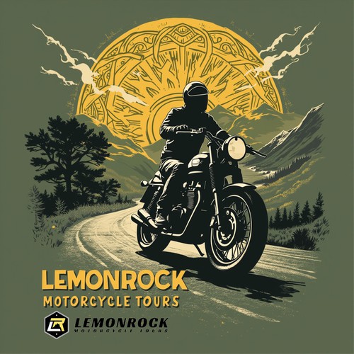 A t-shirt design submission for Lemonrock Motorcycle Tours