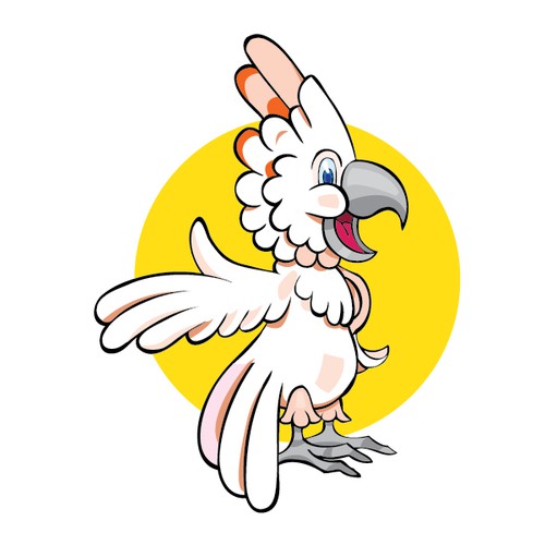 Create a cute, playful, very smart Cockatoo mascot for FunLists.com!