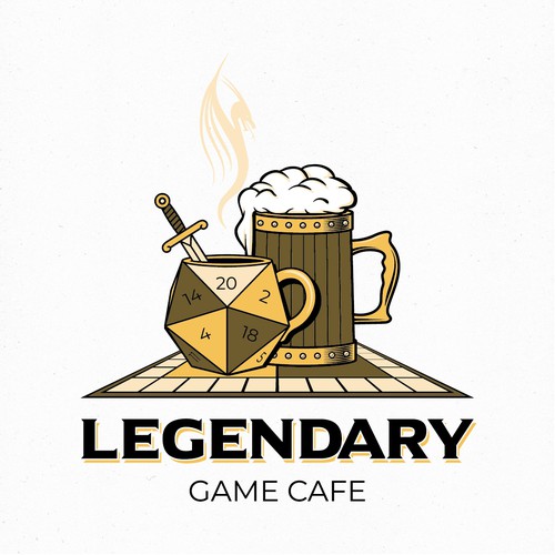 Logo for a game cafe