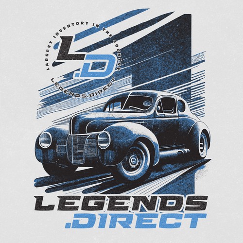 Shirt Illustration for a vintage Legend Car racing brand