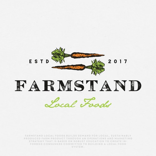 Vintage/Rustic logo fro Farmstand Local Foods company